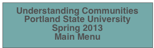 Understanding Communities
Portland State University 
Spring 2013
Main Menu             